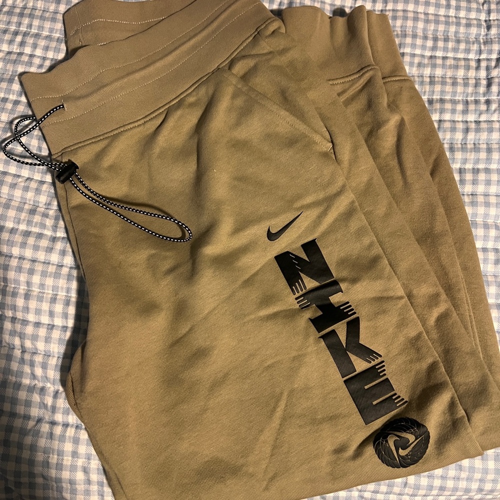 Nike Khaki Joggers with Black Logo